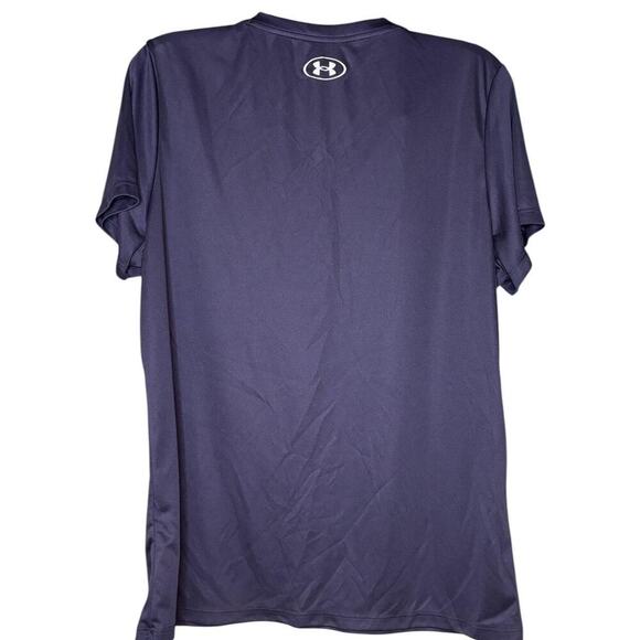 Black Under Armour Short Sleeve V- Neck Activewear T-shirt Lightweight - Picture 2 of 4